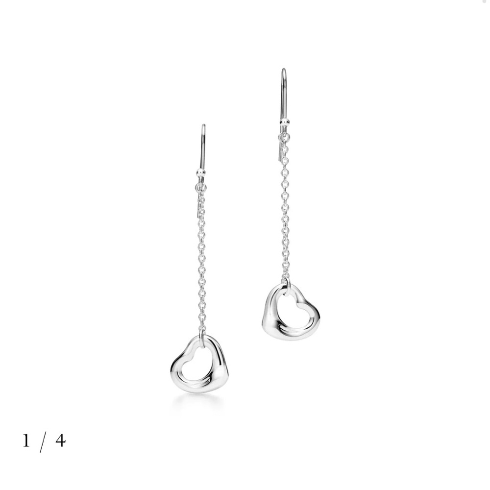 Tiffany & Co. Silver Heart Chain Earrings